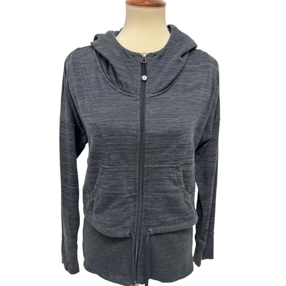 ATHLETA Women's Gray Full Zip Up Two Layered Hoodie Jacket size M